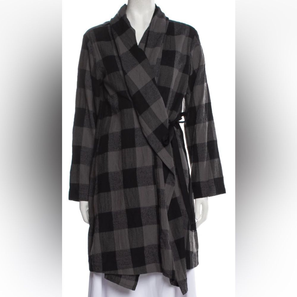 Pas de calais Plaid Wrap Coat Size Medium Effortless Sophistication